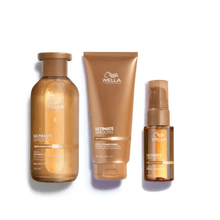 Load image into Gallery viewer, Wella Ultimate Smooth Trio - Shampoo, Conditioner & Miracle Oil Serum