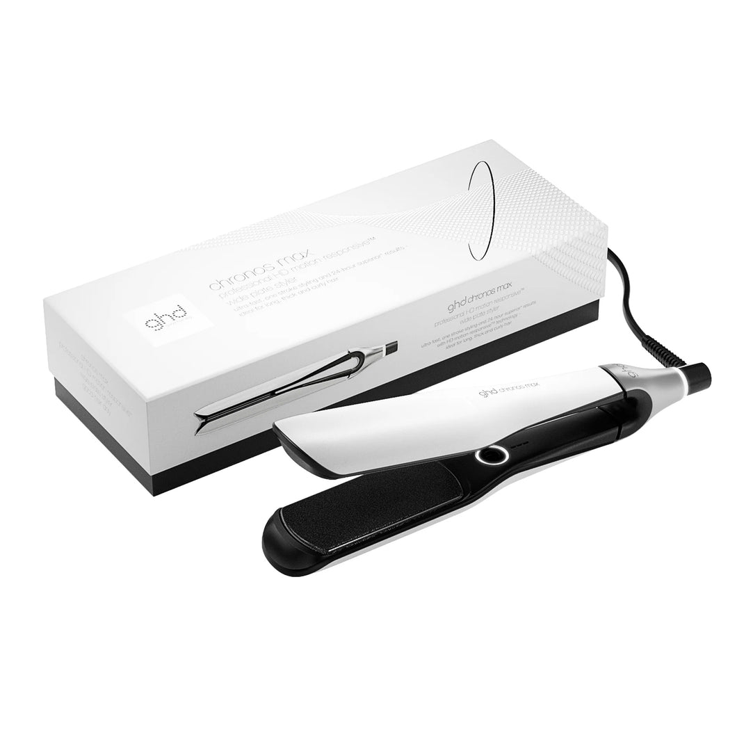 GHD Chronos Max Professional HD Motion Responsive Wide Plate Styler - White