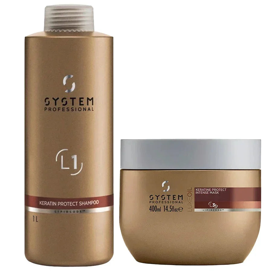 System Professional Luxeoil Keratin Shampoo & Intense Mask Duo - Large ...